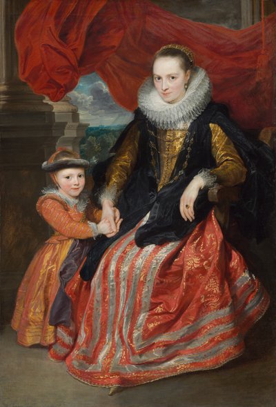 Susanna Fourment en haar dochter door Anthony van Dyck